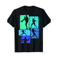 Baseball Silhouette Print T-Shirt for Men - Casual Crew Neck, Short Sleeve, 100% Cotton Knit Fabric, All-Season Comfort,...
