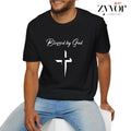 Blessed by God T-Shirt Casual Style Crew Neck Short Sleeve T-Shirt Tops Trendy for Unisex Classic Collar Hoodie, Sweatshirt