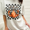 Checkered Pumpkin Graphic Top T-Shirts, Hoodie, Sweatshirt | GrindPrints.com