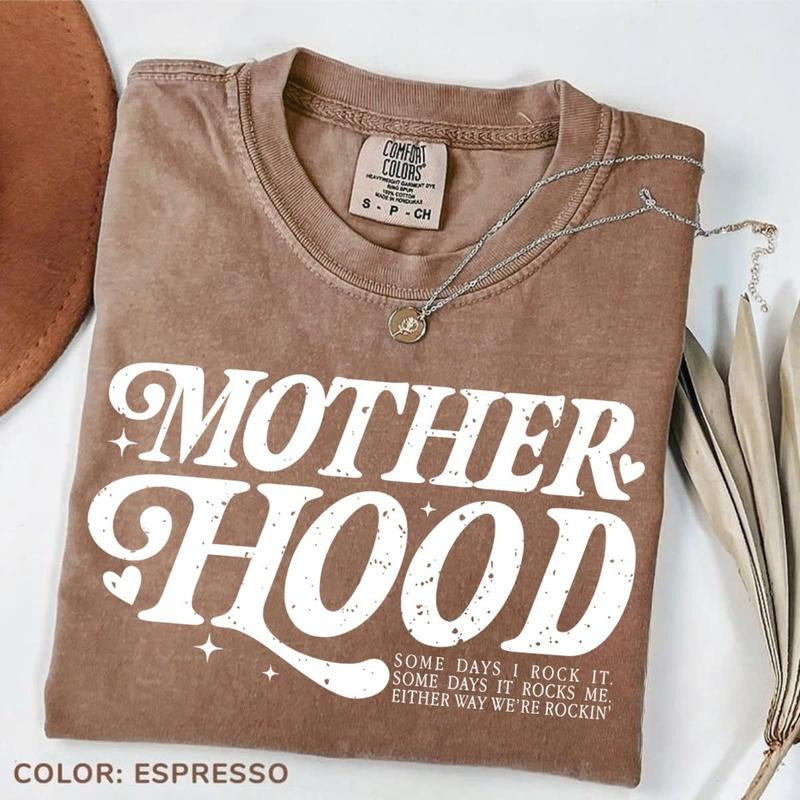 Comfort Colors Mother Hood T-Shirt, Trendy Mama T-Shirt, Mom Life T-Shirt, Digital Graphic Mom Tee, Motherhood Tee, Cool...