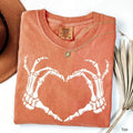 Comfort Colors Skeleton Hand Shirt, Halloween Shirt, Spooky Season Shirt, Halloween Gift Cotton Fabric Top Traditional...