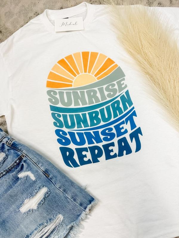Comfort Colors Sun Repeat Graphic Tee Hoodie, Sweatshirt | GrindPrints.com