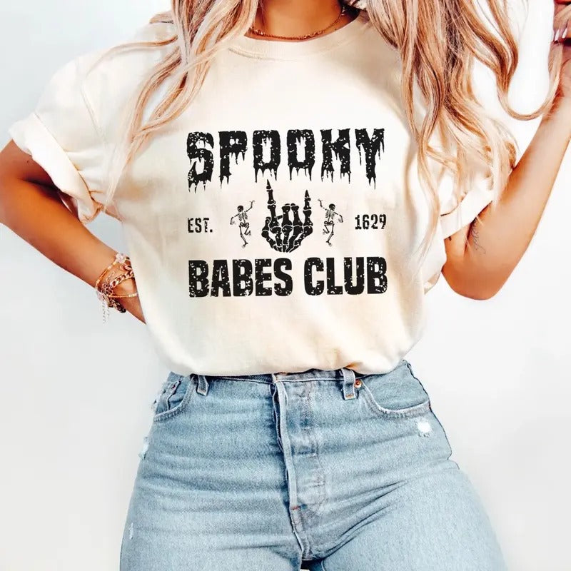 Comfort colors Spooky babes club short sleeve casual cotton graphic tshirt Hoodie, Sweatshirt | GrindPrints.com