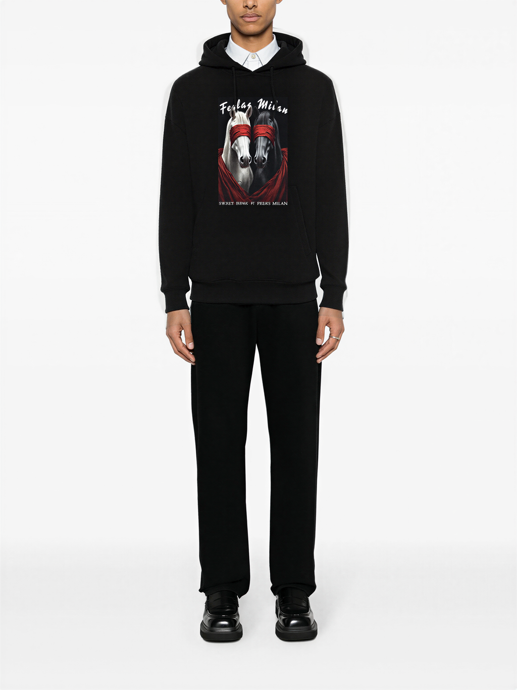 FesFas horse-print Hoodie | Black