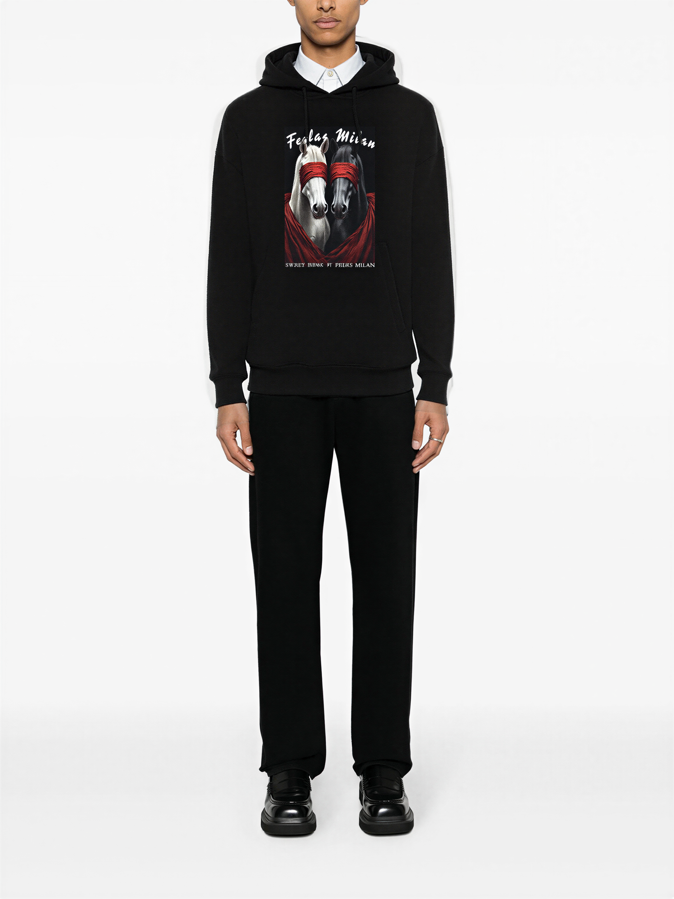 FesFas horse-print Hoodie | Black