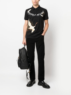 FesFas crane-print Polo Shirt | Black