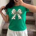 Coquette St Patrick's Day Bow Baby Tee, St Patrick's Day Shirt, Lucky Shamrock Shirt, St Patrick's Gift, Irish Bow , Y2K...