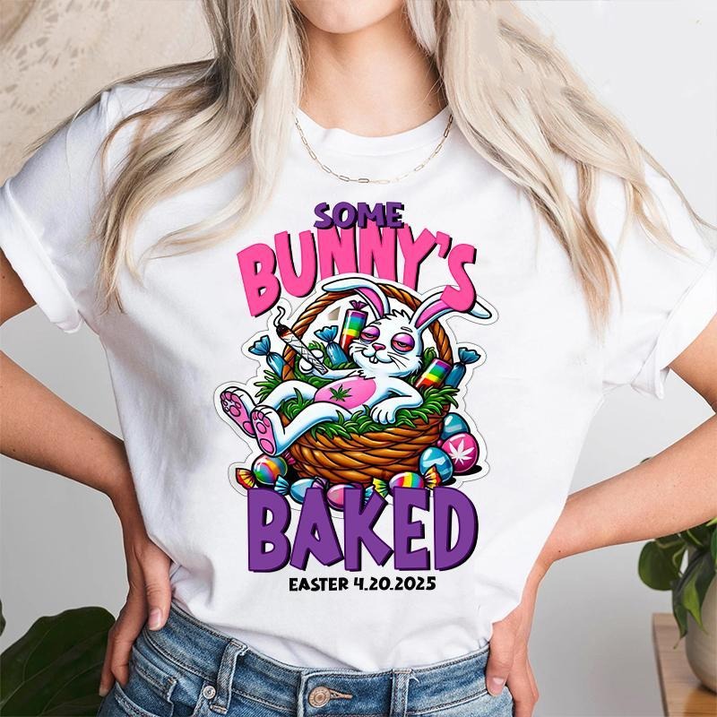 Easter Bunny Weed Smoking Rabbit Cannabis 420 Day Shirt, Some Bunny's Baked Easter Shirt Hoodie, Sweatshirt | GrindPrints.com