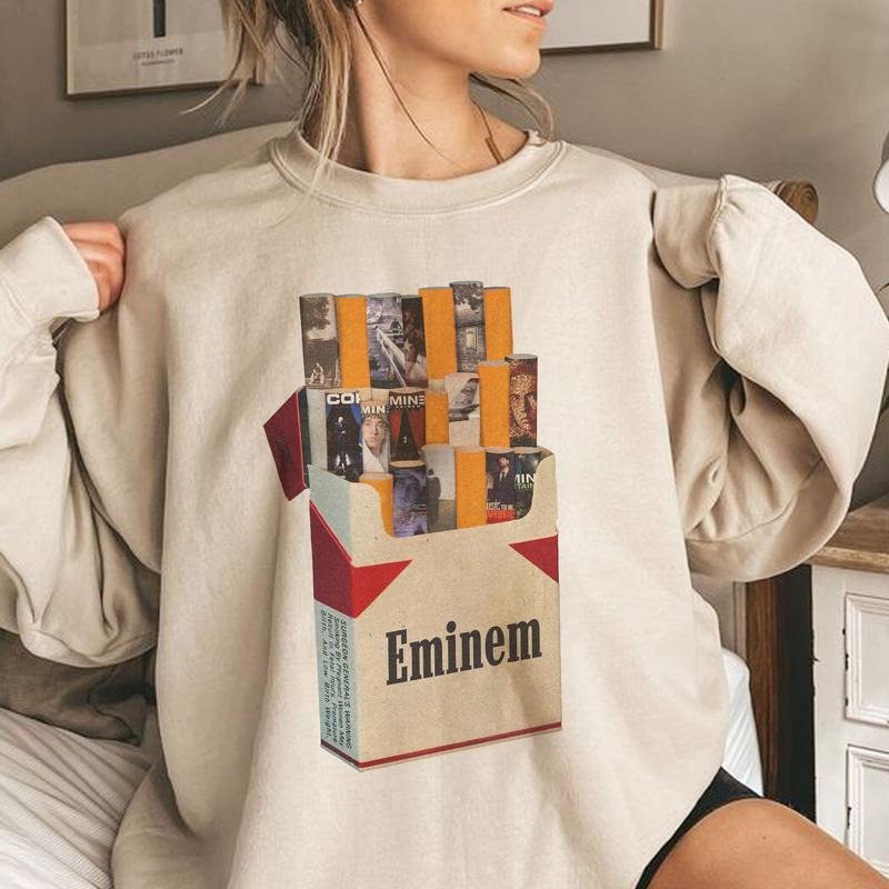 Eminem Rapper Vintage T-shirt, Music Album Graphic Tee, Cigar Lovers Short-Sleeve Unisex T-Shirt, Album Eminem Ver Cigar,...
