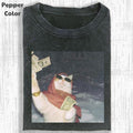 Funny Animal Vintage Graphic Tee, Rich Cats T-Shirt, Stupid Cat Shirt, Unisex Meme Cringe Funny Shirt, Menswear...
