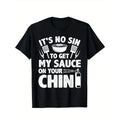 Funny BBQ Printed Men's Cotton Graphic T-shirt, Casual Short Sleeve Crew Neck T-shirt, Men's Tee For Outdoor made in...