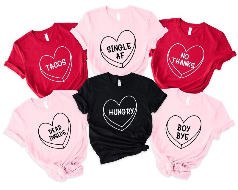 Funny Group Valentine Shirt Matching Anti Besties Matching Galentines Day Friends Short Sleeve Feminist Shirt Girl T-Shirts, Hoodie, Sweatshirt
