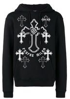 FesFas Cross-print Hoodie Set | Black