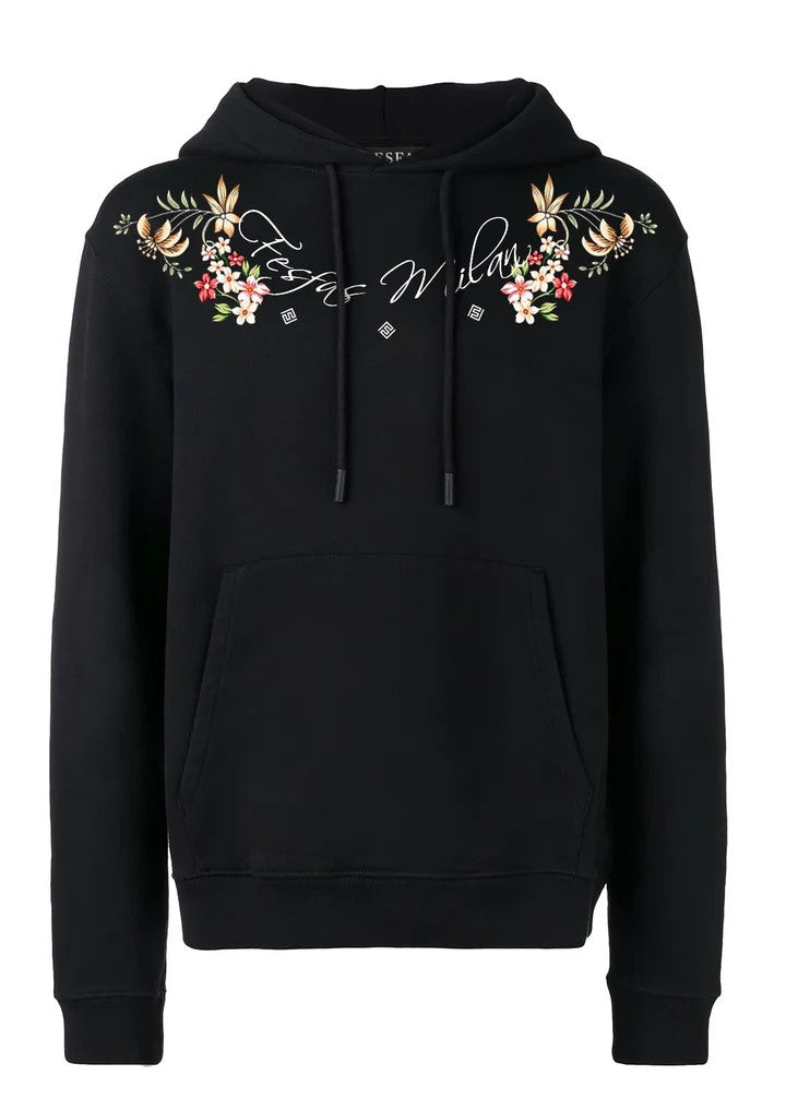FesFas flower-print Hoodie | Black