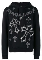 FesFas Cross-print Hoodie Set | Black