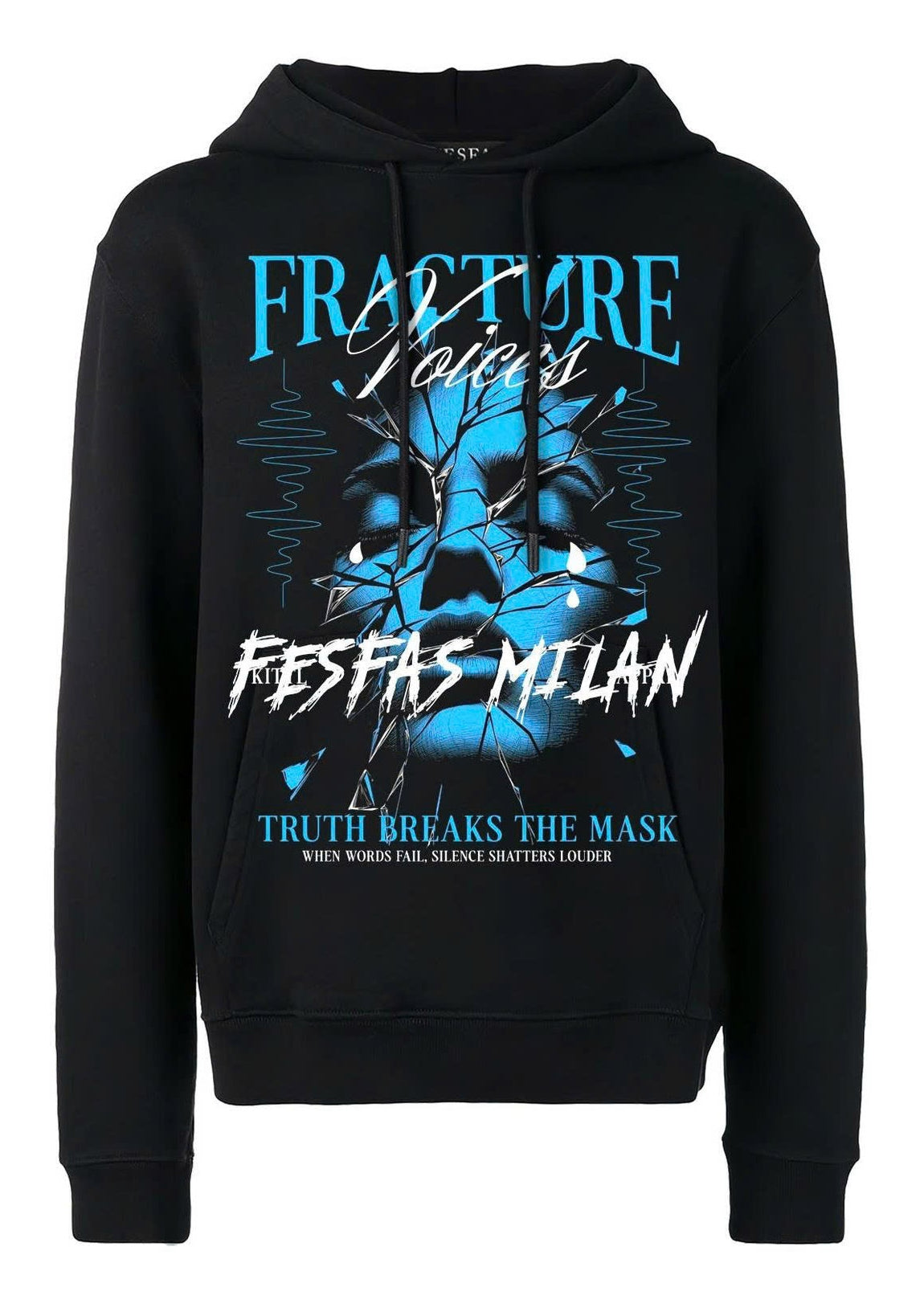 FesFas mask-print Hoodie | Black