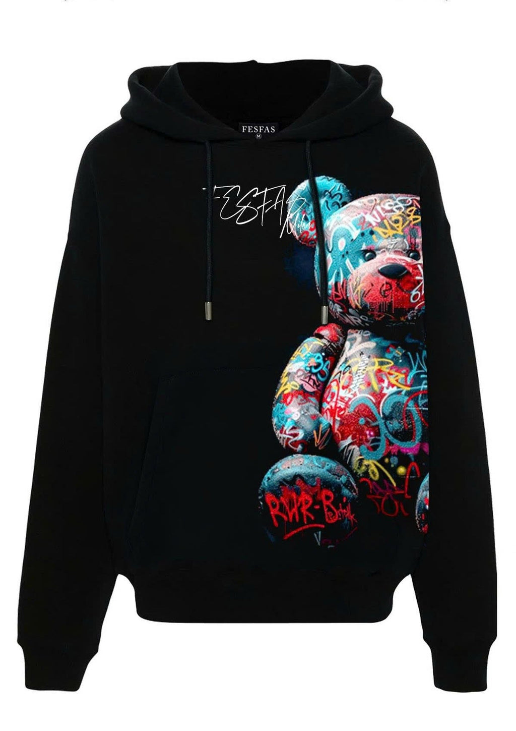 FesFas teddy bear-print Hoodie | Black