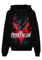 FesFas dark oni fusion-print Hoodie | Black
