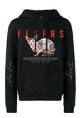 FesFas tattooed cat-print Hoodie | Black