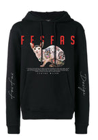 FesFas tattooed cat-print Hoodie | Black