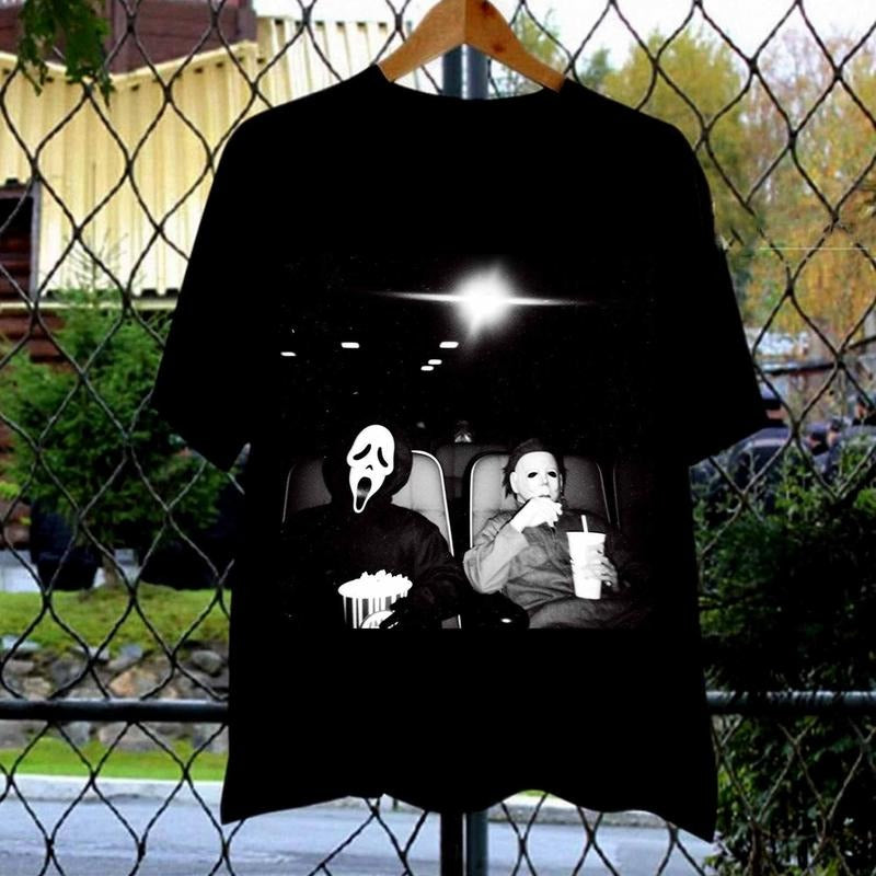 Halloween Michael Myers and Ghost Face Shirt, Halloween Horror Movie Fan, Horror Character Shirt, Halloween Funny Movie...