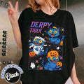 Halloween Tiger Derpy Comfort Colors T Shirt, Kpop Demon Hunter Shirt, Pumpkin Fall Vibes, Anime Lover Gifts Hoodie,...