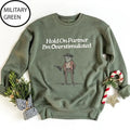 Hold On Partner Im Overstimulated Funny Sweatshirt,Cowboy Frog Unhinged Shirt, Cute Animal Sweatshirt, Cowboy Frog...