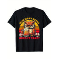 How Many Beers Does It Take Funny Beer Drinking T-shirt Comfortable, Casual Short Sleeve, Daily Wear, All Season, Black,...