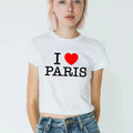 I Love Tee, Unisex T-shirt, Gift for him, Gift for her, Trending shirt, I Love Paris 90s Baby Tee, Women's Fitted Tee,...