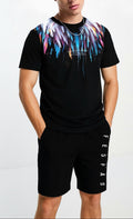FesFas feathers-print T-shirt | Black