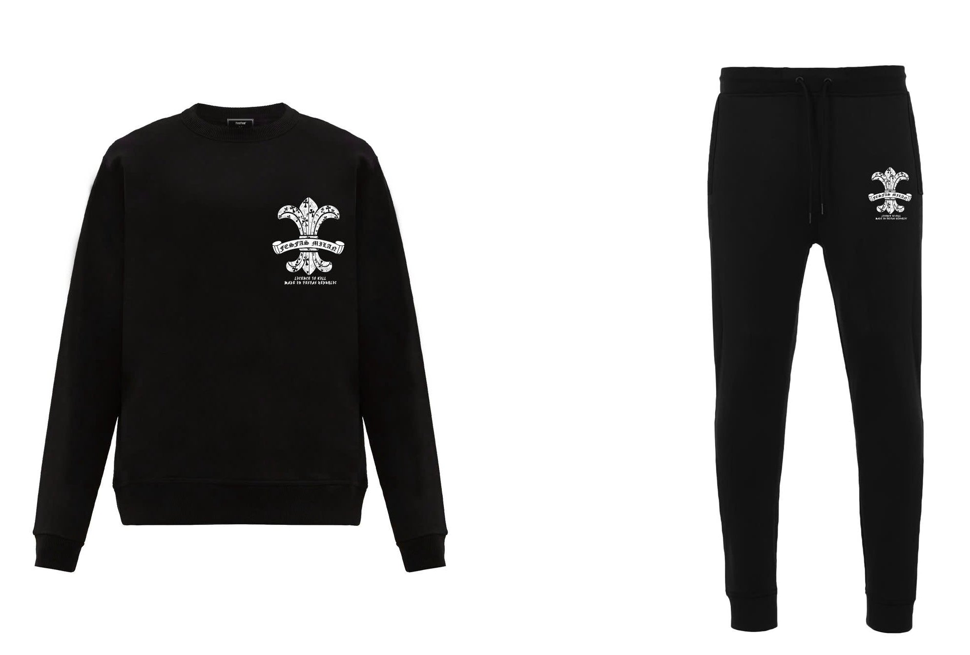 FesFas Graphic-print Sweatshirt Set | Black