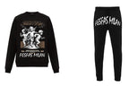 FesFas Angels-print Sweatshirt Set | Black