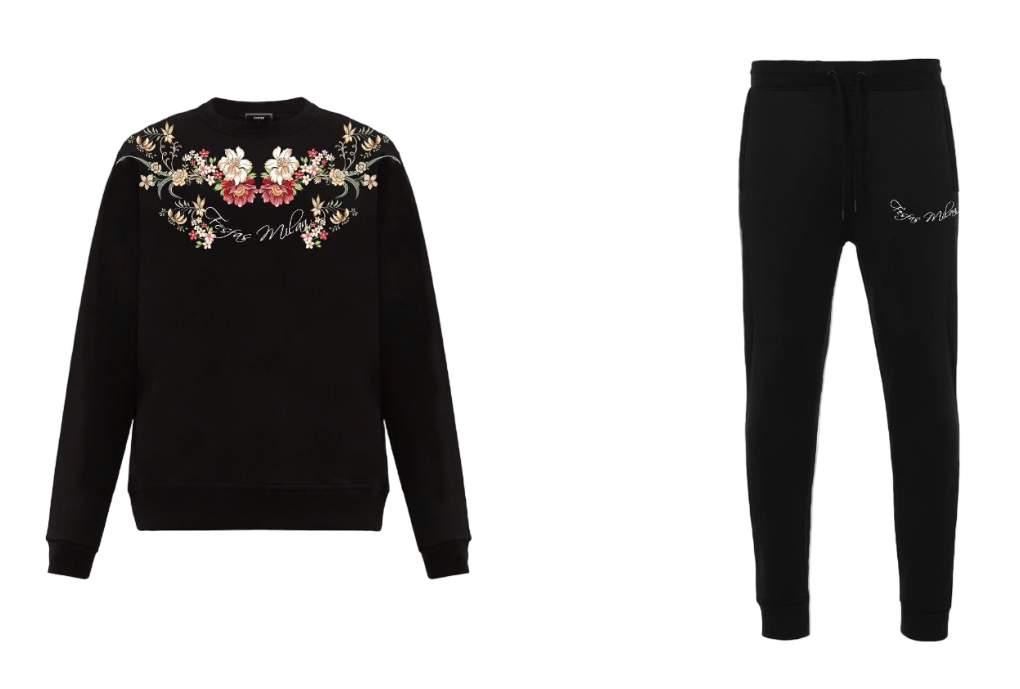 FesFas Flowers-print Sweatshirt Set | Black