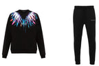 FesFas Feathers-print Sweatshirt Set | Black