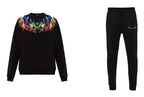 FesFas Feathers-print Sweatshirt Set | Black