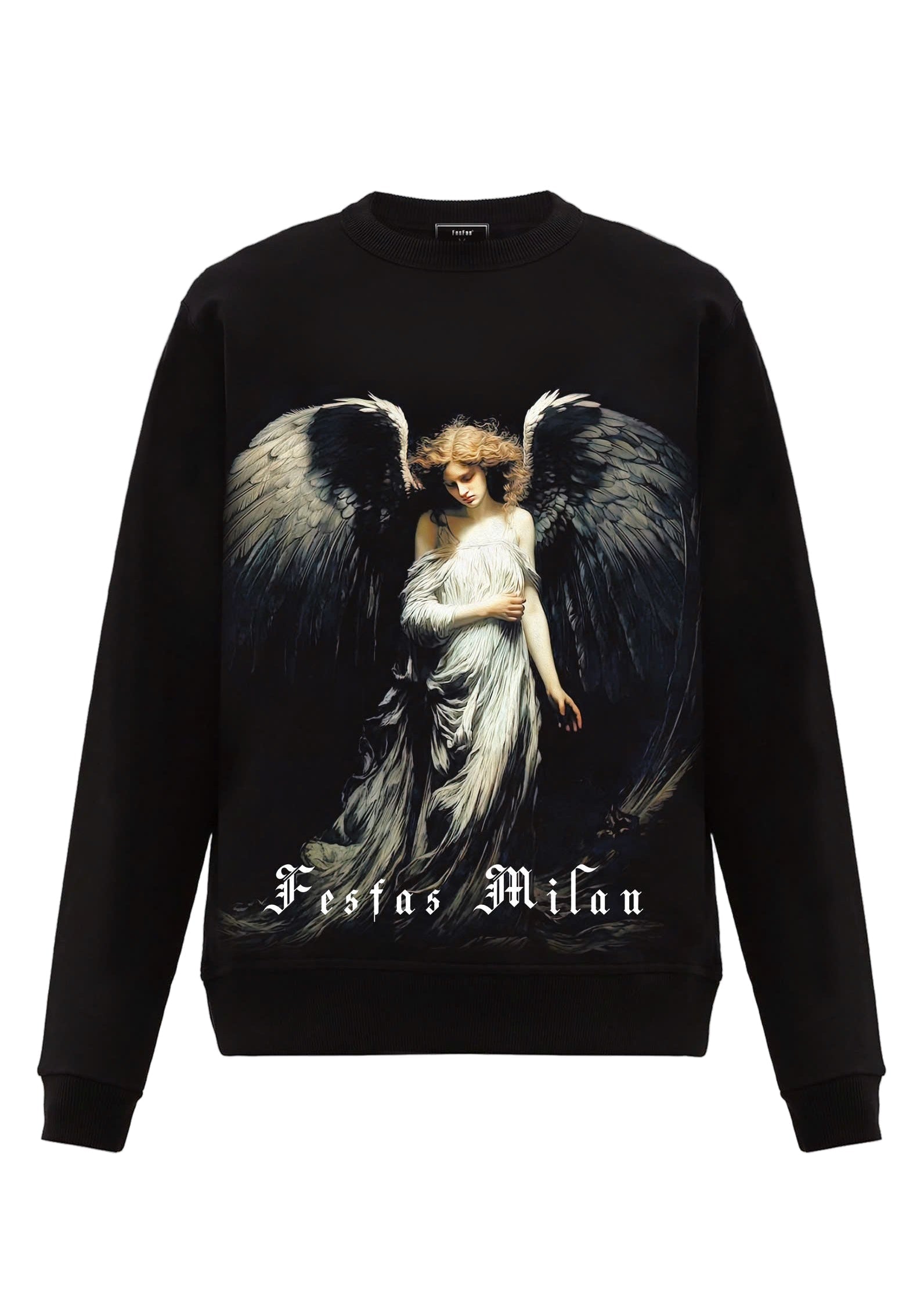 FesFas Angel-print Sweatshirt Set | Black