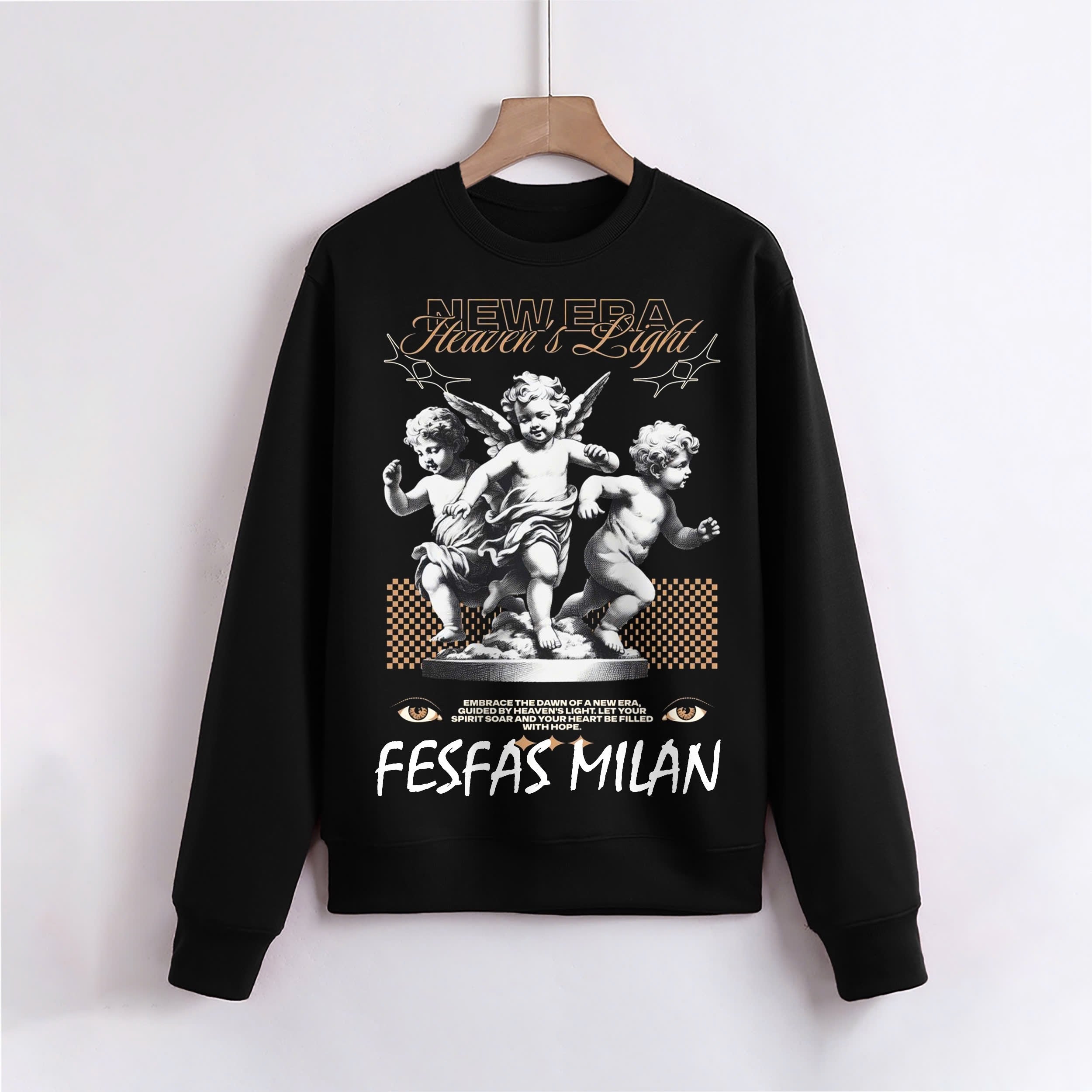 FesFas Angels-print Sweatshirt Set | Black
