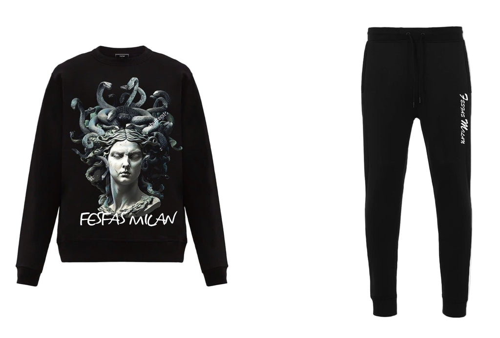 FesFas Medusa-print Sweatshirt Set | Black
