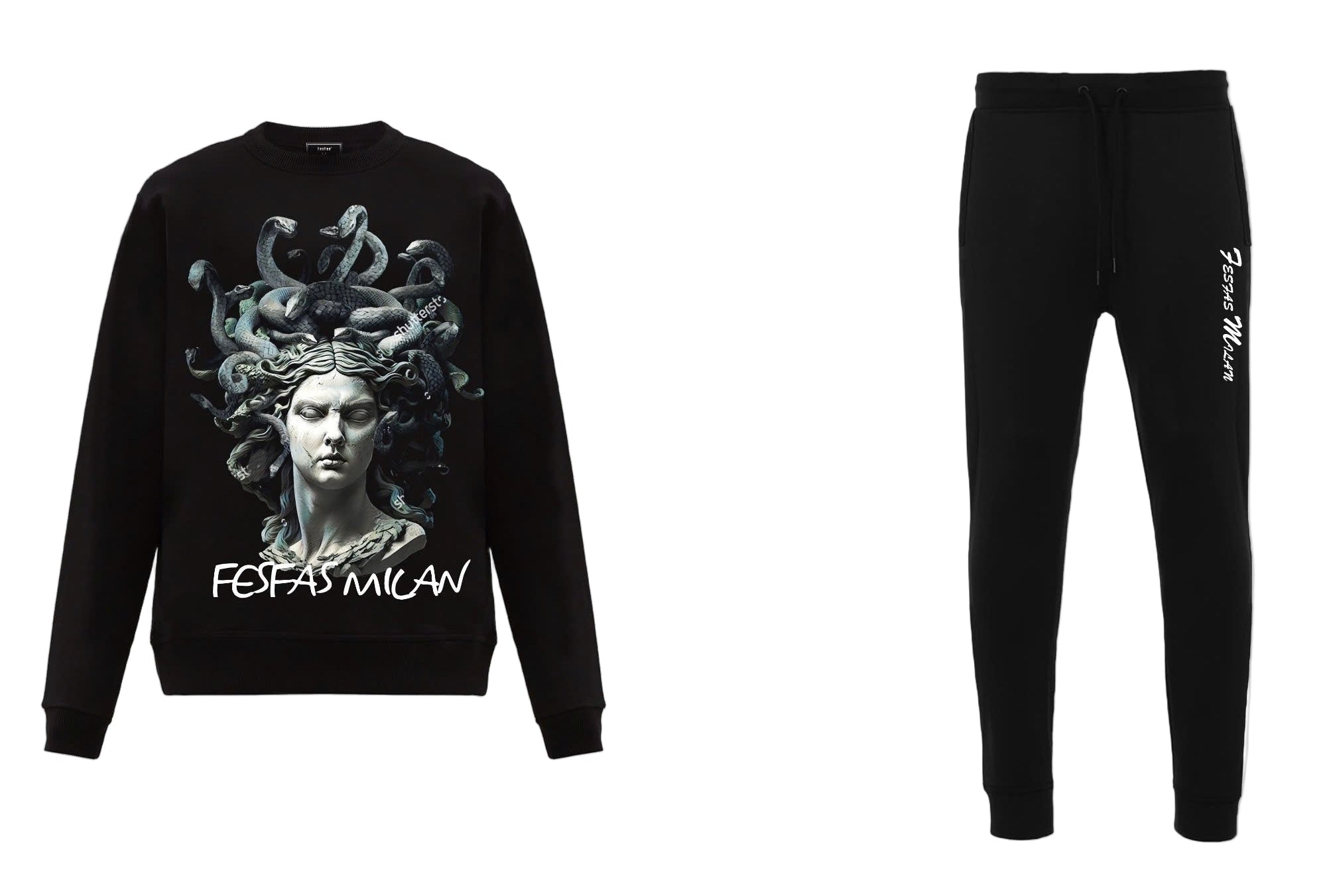 FesFas Medusa-print Sweatshirt Set | Black