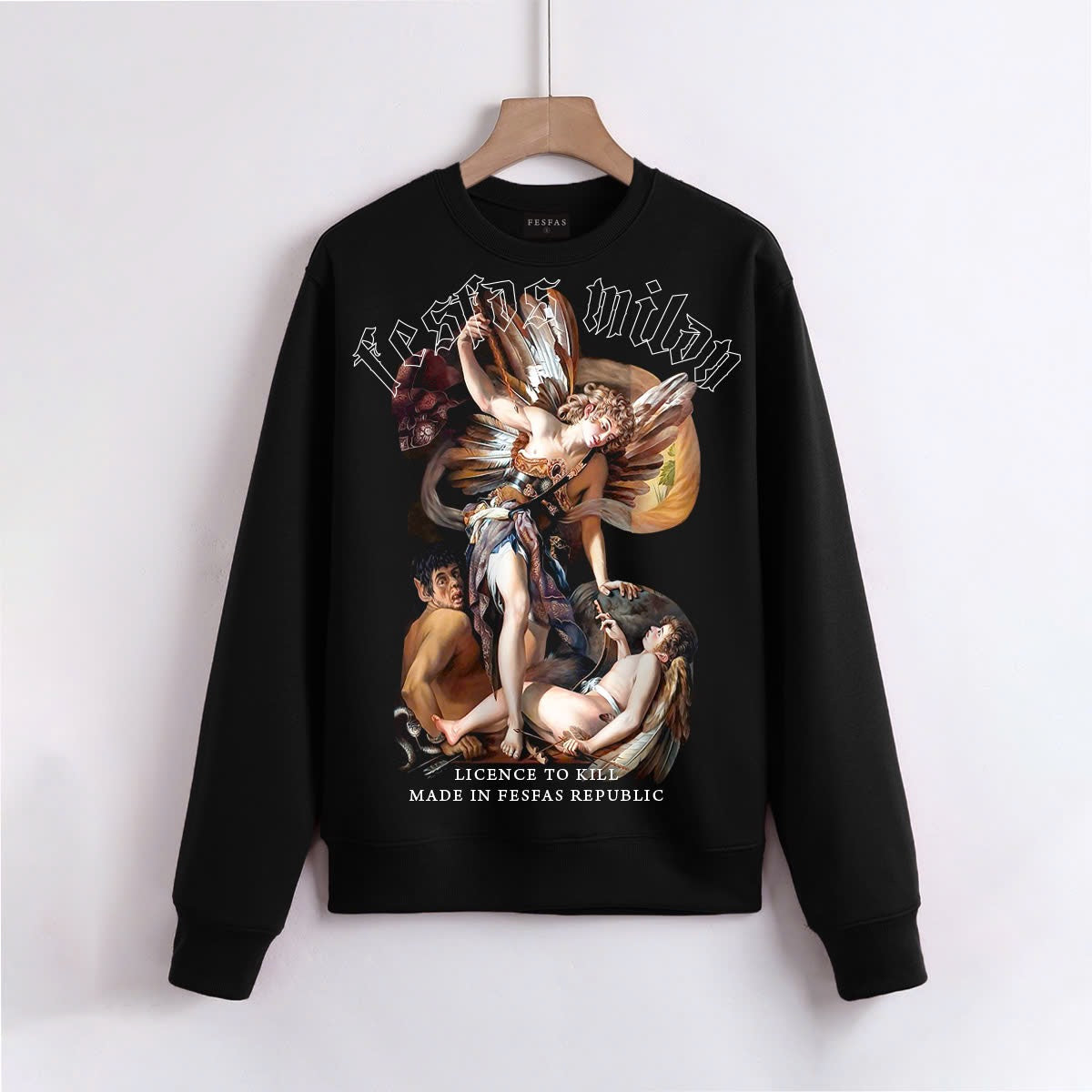 FesFas Angel-print Sweatshirt | Black
