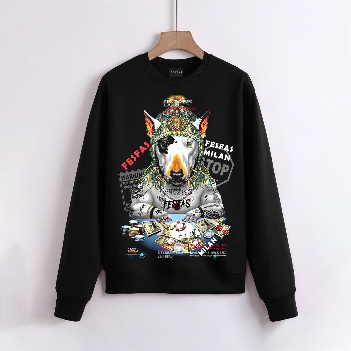FesFas playful dog-print Sweatshirt | Black