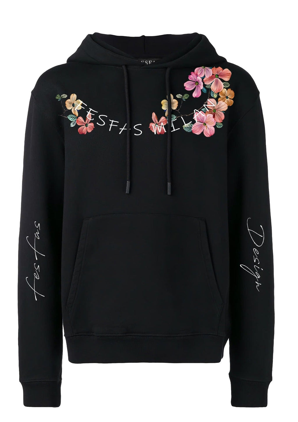 FesFas flower-print Hoodie | Black