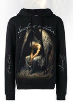 FesFas Fallen Angel-print Hoodie | Black