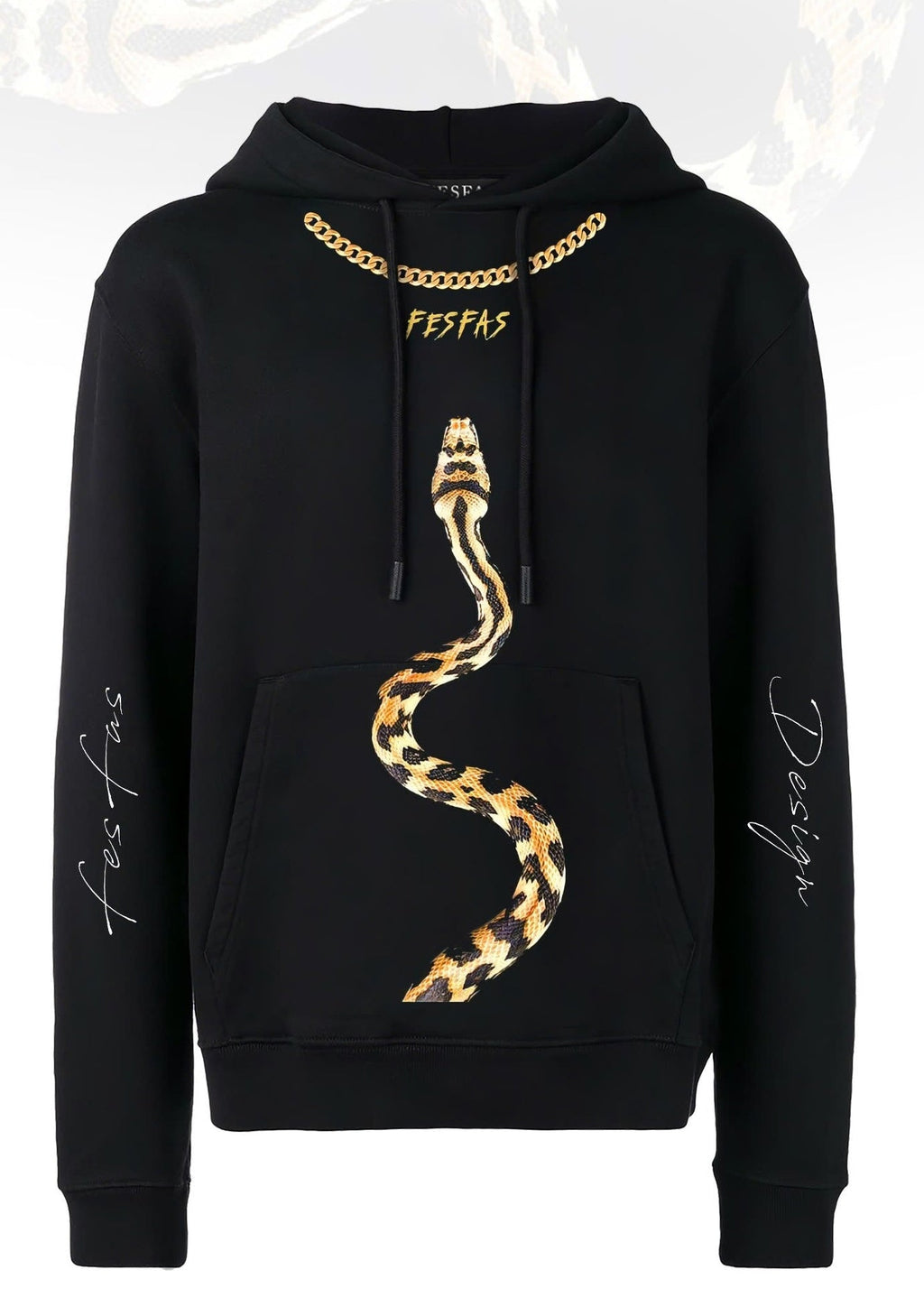 FesFas snake-print Hoodie | Black
