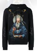 FesFas priest-print Hoodie | Black