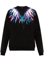 FesFas Feathers-print Sweatshirt Set | Black