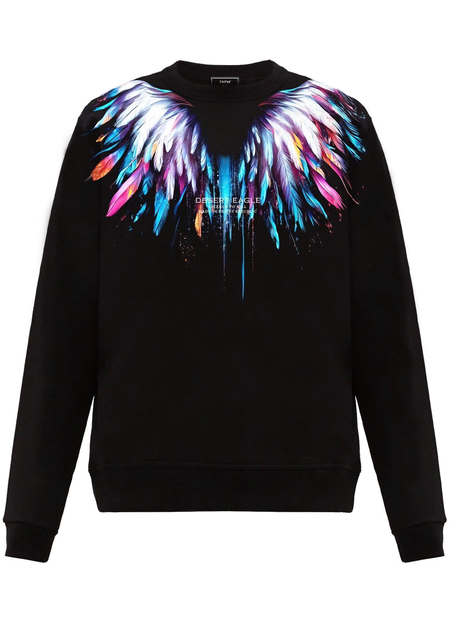 FesFas Feathers-print Sweatshirt Set | Black
