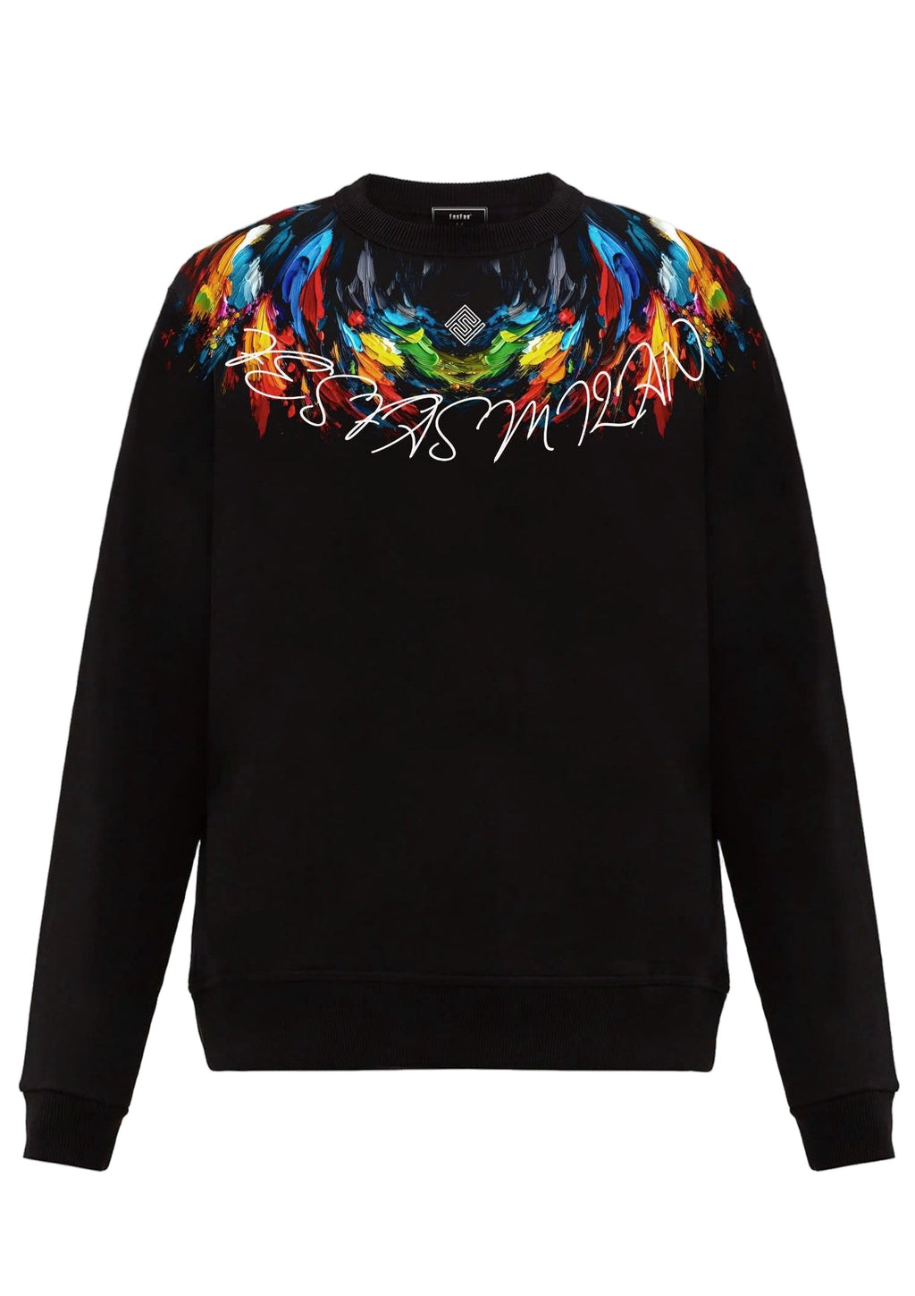 FesFas Feathers-print Sweatshirt Set | Black