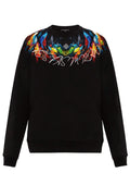 FesFas Feathers-print Sweatshirt Set | Black