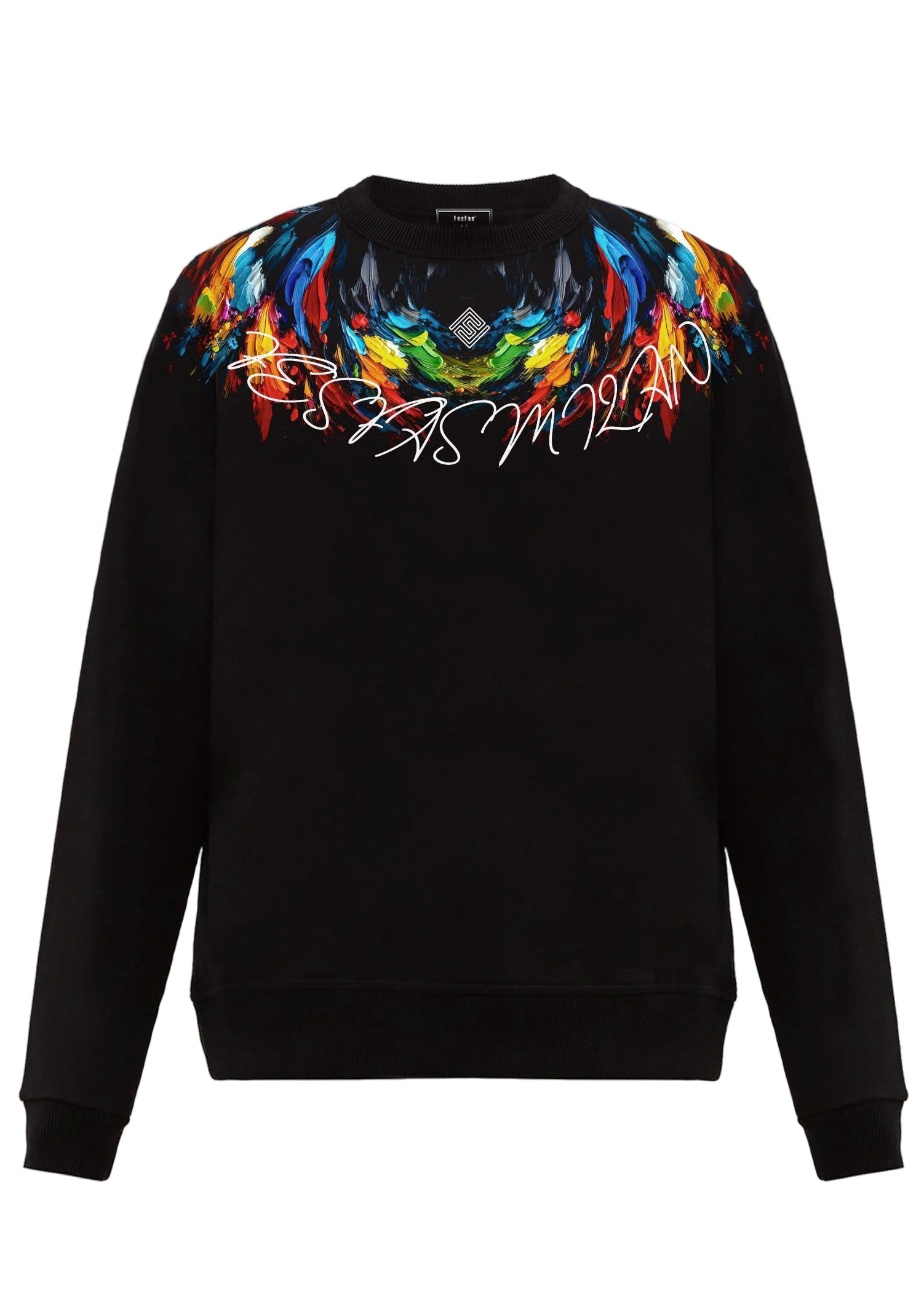 FesFas Feathers-print Sweatshirt Set | Black